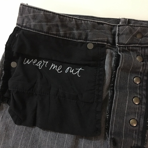 Revolve | GRLFRND Blaire Striped High Rise Denim Pencil Skirt - Picture 11 of 15